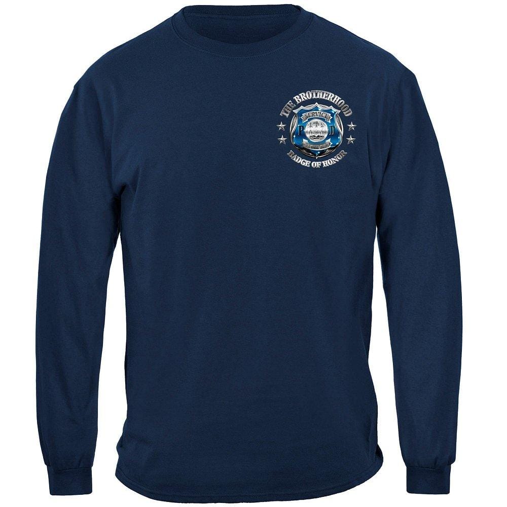 Police Honor Courage Sacrifice Badge Premium Hooded Sweat Shirt