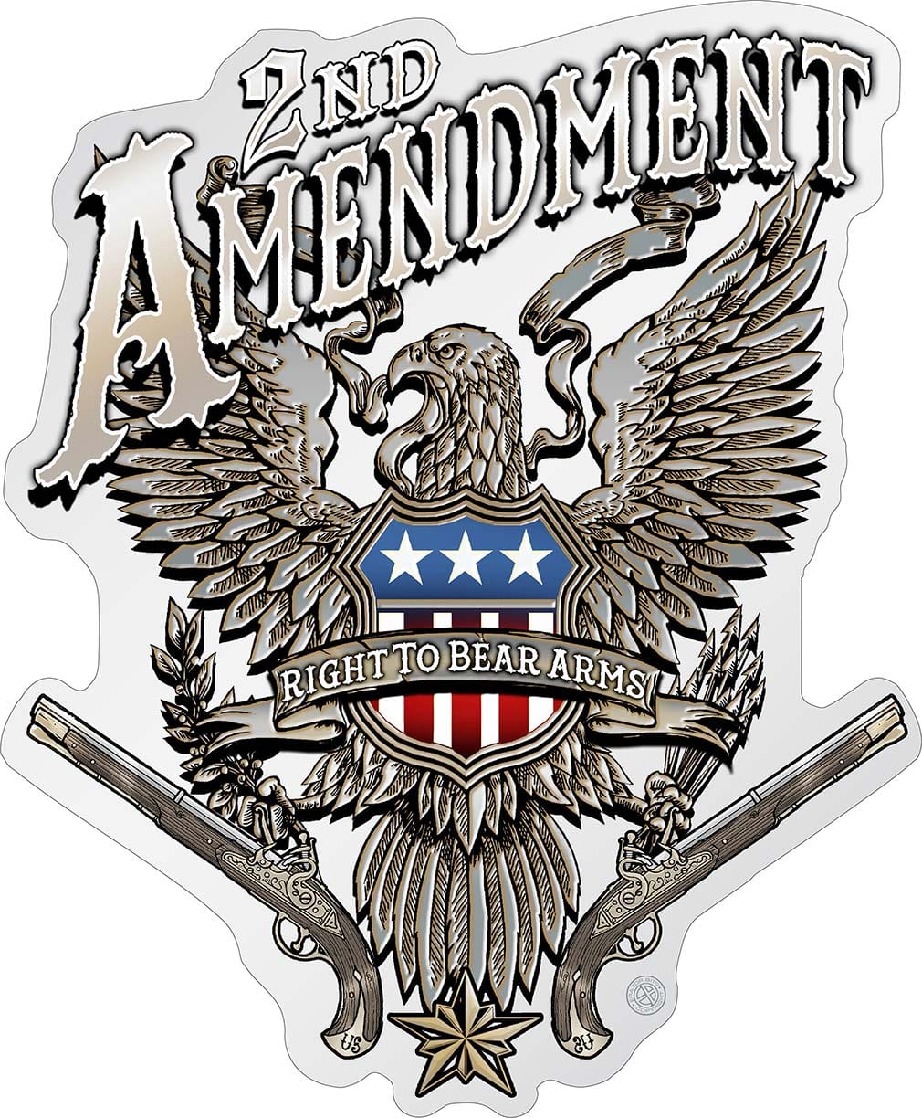 2nd Amendment Eagle Silver Foil Premium Reflective Decal