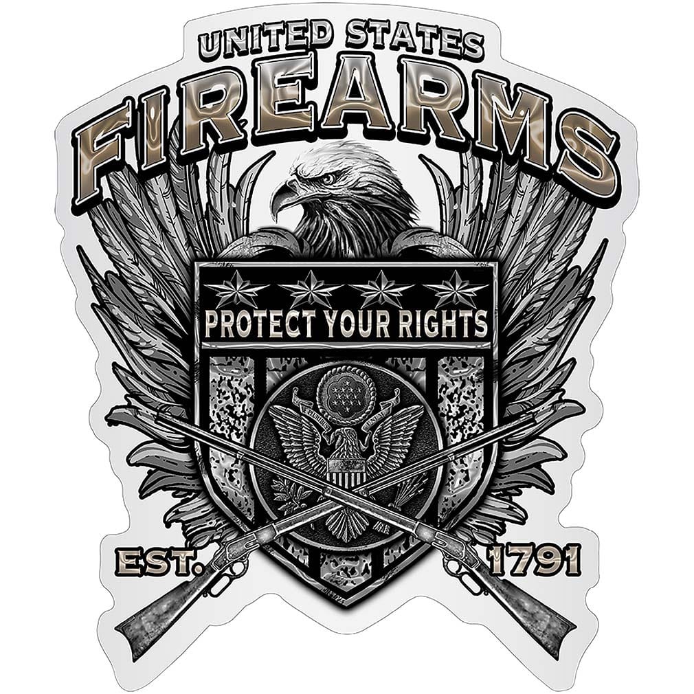2A 2nd Amendment United States Fire Arms Premium Reflective Decal