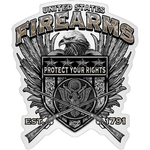More Picture, 2A 2nd Amendment United States Fire Arms Premium Reflective Decal