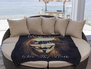 More Picture, Guy Fawkes and Anonymous We The People See The Truth Premium Blanket