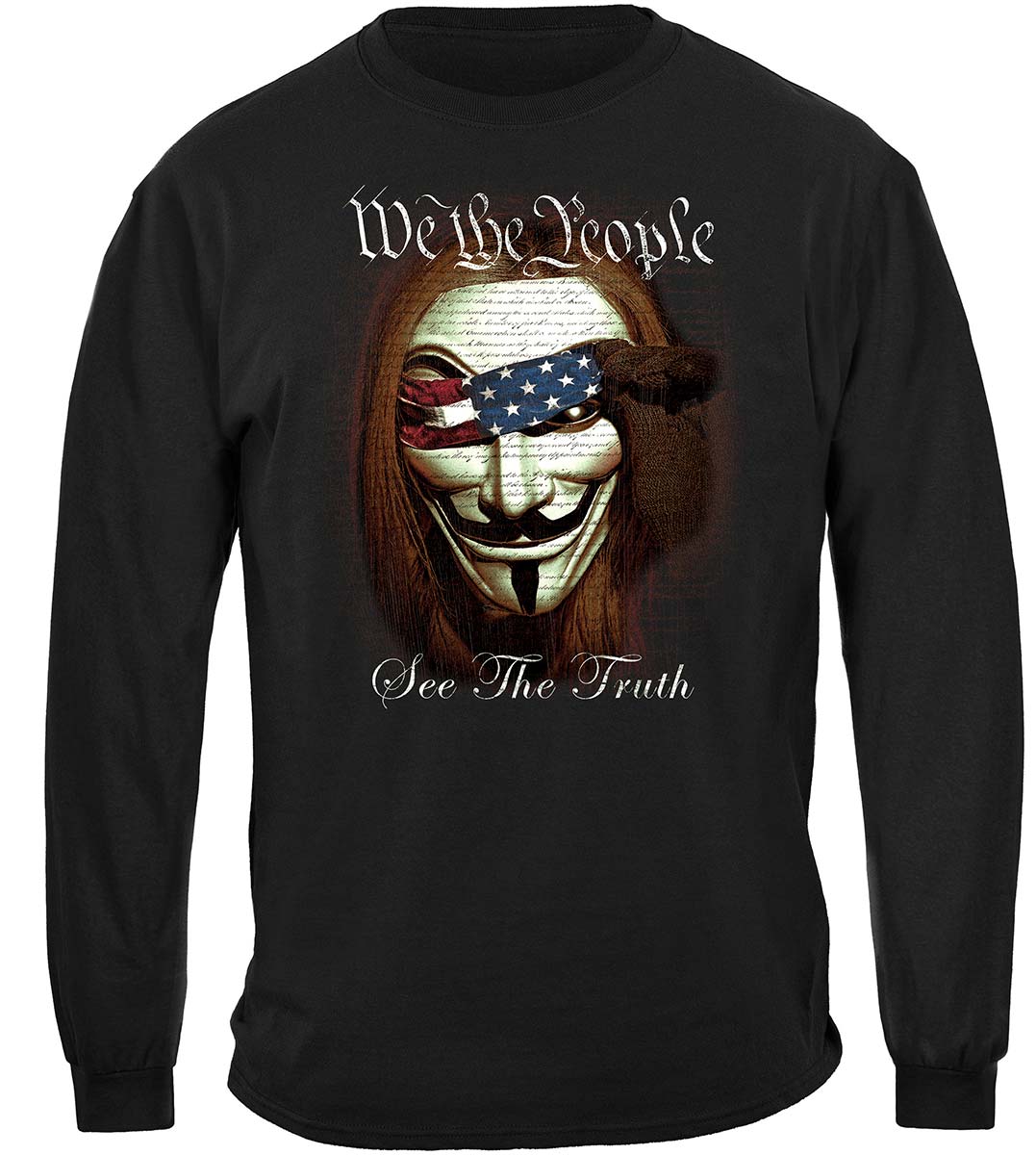 Guy Fawkes and Anonymous We The People See The Truth Premium Long Sleeves