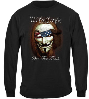More Picture, Guy Fawkes and Anonymous We The People See The Truth Premium Hooded Sweat Shirt