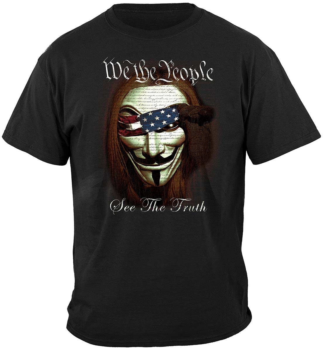 Guy Fawkes and Anonymous We The People See The Truth Premium Long Sleeves