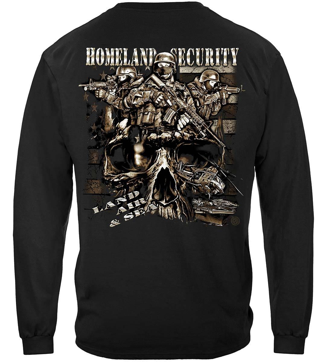 Homeland Security Land Air and Sea Premium Hooded Sweat Shirt