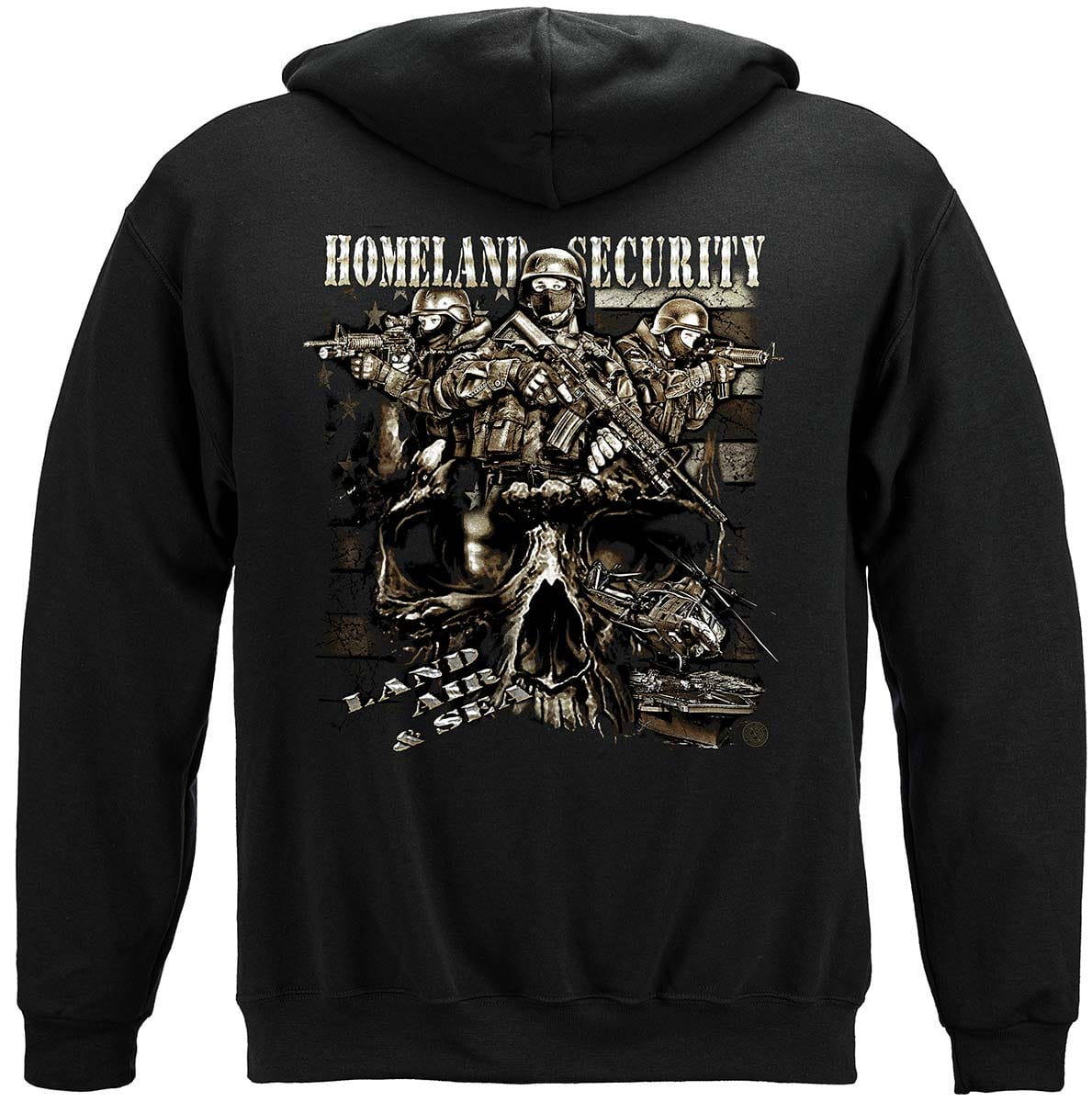 Homeland Security Land Air and Sea Premium Hooded Sweat Shirt