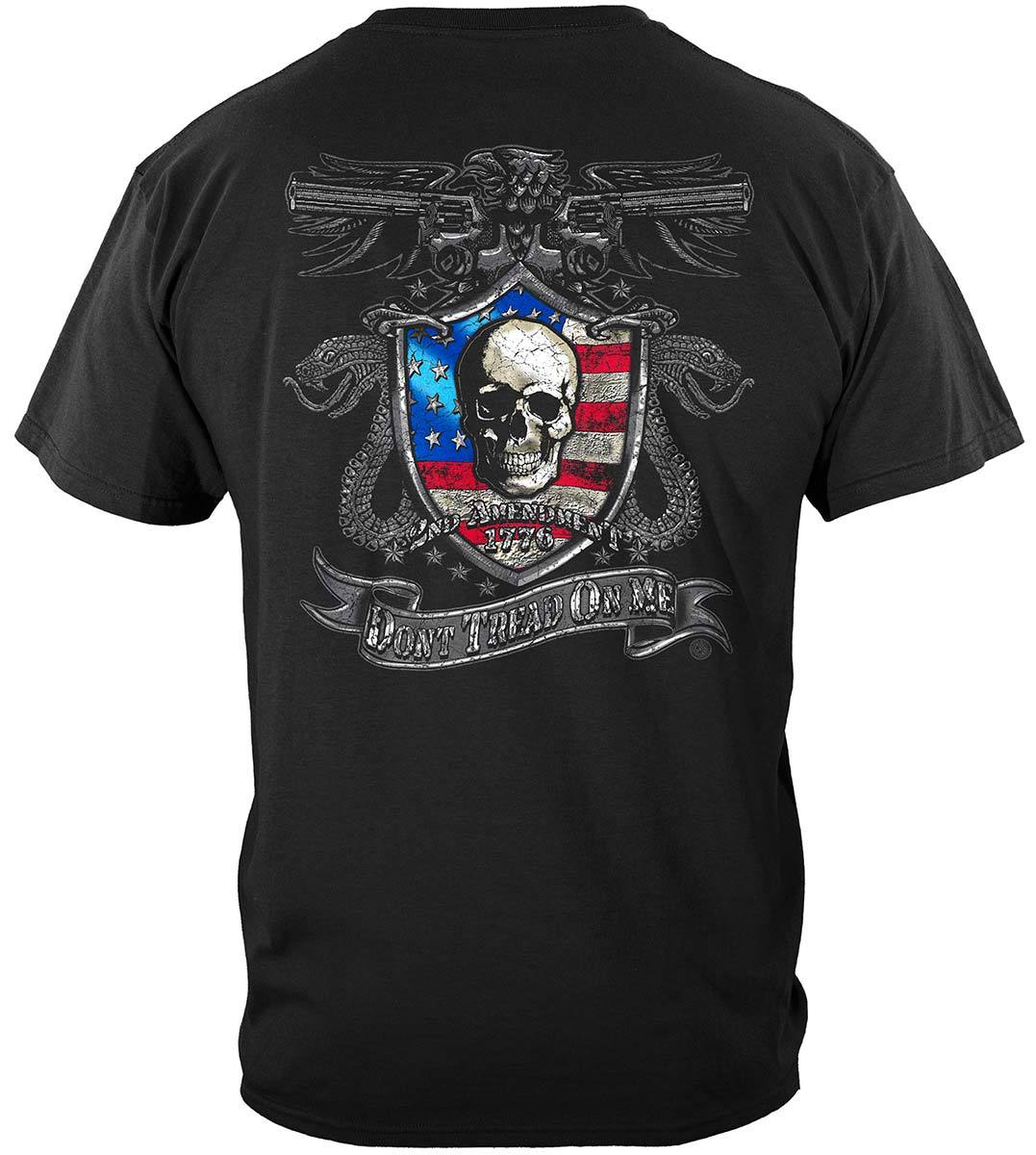 2nd Amendment Don't Tread On Me Silver Foil Premium T-Shirt