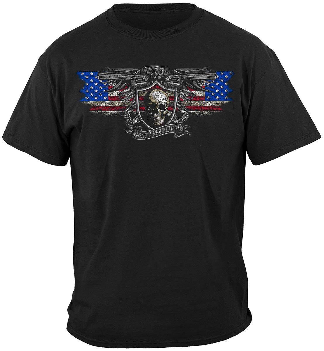 2nd Amendment Don&#39;t Tread On Me Silver Foil Premium T-Shirt