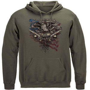 More Picture, 2nd Amendment Eagle Tattoo Premium Men's Hooded Sweat Shirt