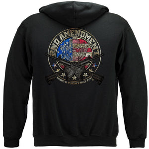 More Picture, 2nd Amendment Distressed Premium Hooded Sweat Shirt