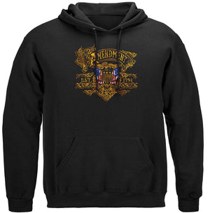 More Picture, 2nd Amendment Gold Vintage Premium Hooded Sweat Shirt