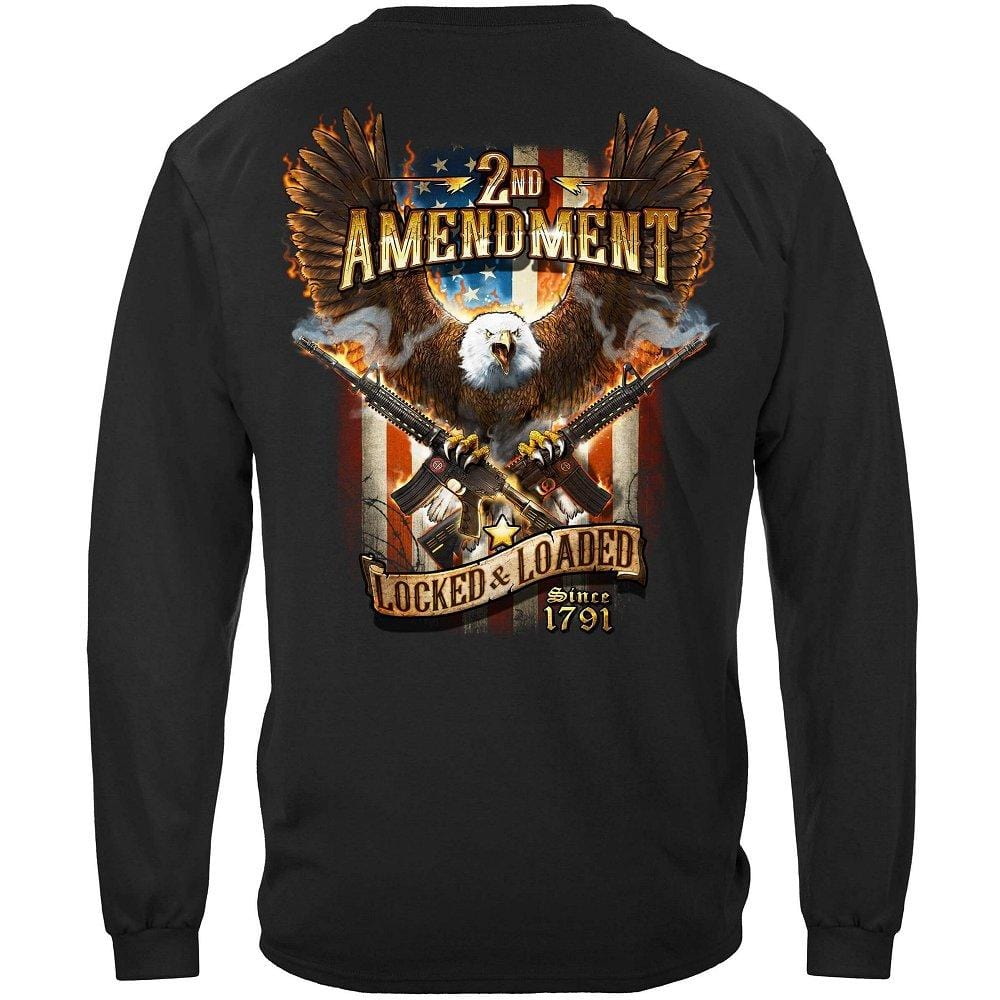 2nd Amendment Attack Eagle With Double AR15 Premium Men&#39;s Hooded Sweat Shirt