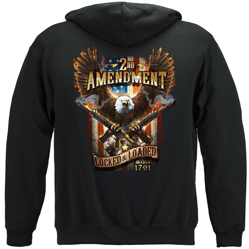 2nd Amendment Attack Eagle With Double AR15 Premium Men's Hooded Sweat Shirt