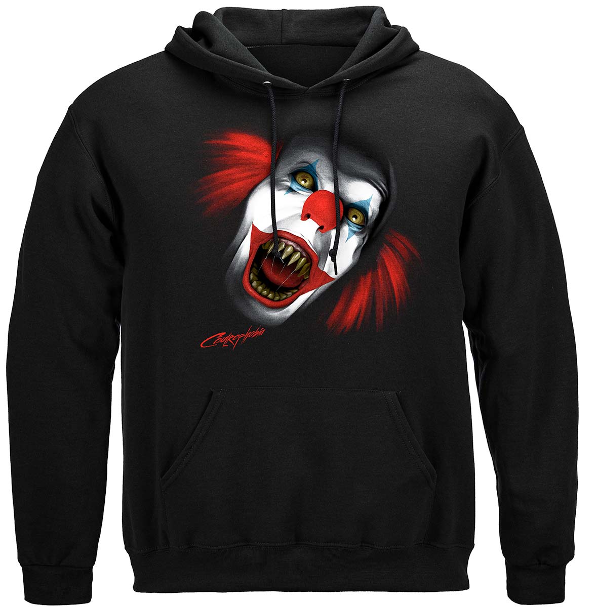 Evil Clown Screaming Hooded Sweat Shirt