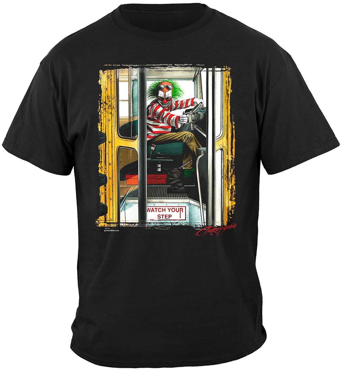 Evil Clown School Bus T-Shirt