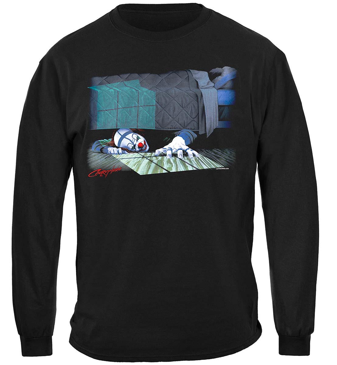Evil Clown Under Bed Long Sleeves