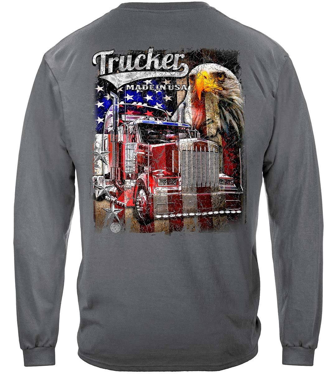 Trucker American Pride Flag Premium Long Sleeves