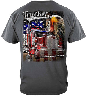 More Picture, Trucker American Pride Flag Premium T-Shirt