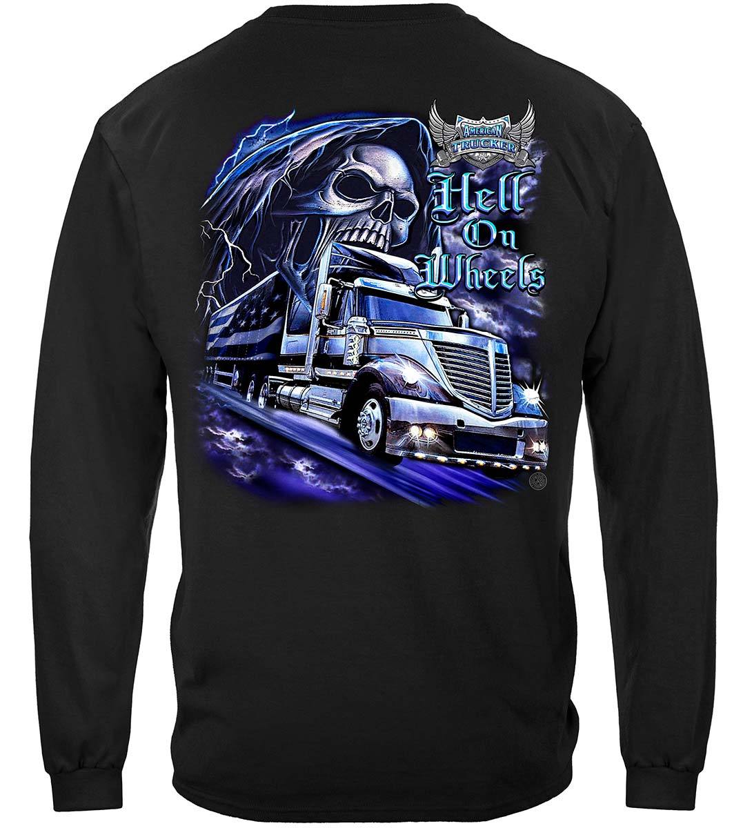 Trucker Hell On Wheels Premium Hooded Sweat Shirt