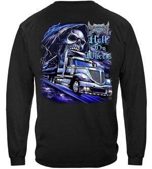 More Picture, Trucker Hell On Wheels Premium Hooded Sweat Shirt