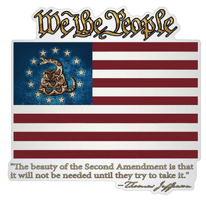 More Picture, 2nd Amendment We The People Thomas Jefferson Premium Reflective Decal