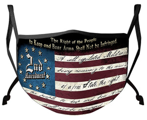 More Picture, 2nd Amendment The Right of The People Patriot Face Mask