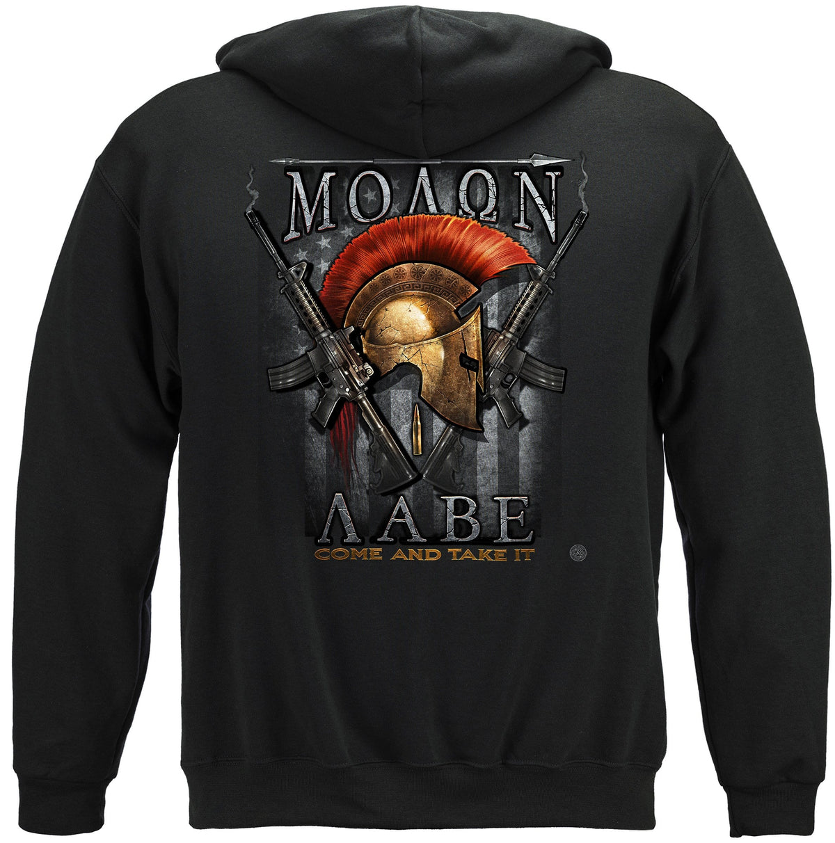 2nd Amendment Molon Labe Premium Men&#39;s Hooded Sweat Shirt