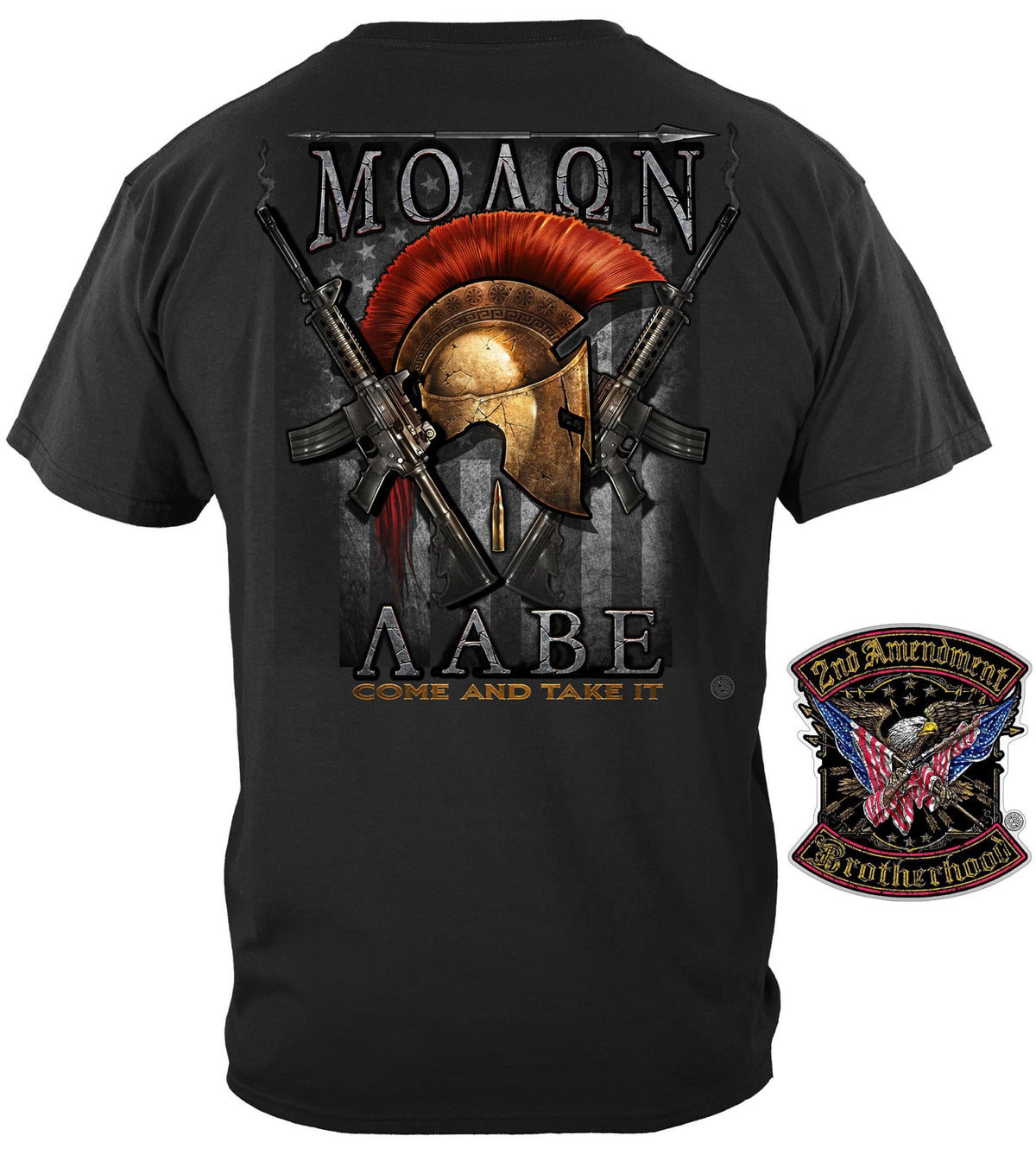 2nd Amendment Molon Labe Premium Men&#39;s Hooded Sweat Shirt