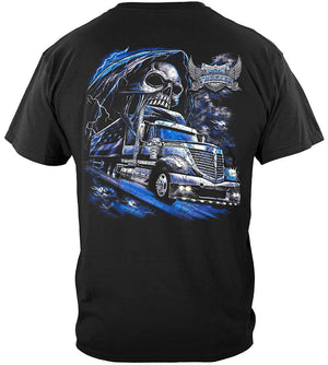 More Picture, American Trucker Skull Premium T-Shirt