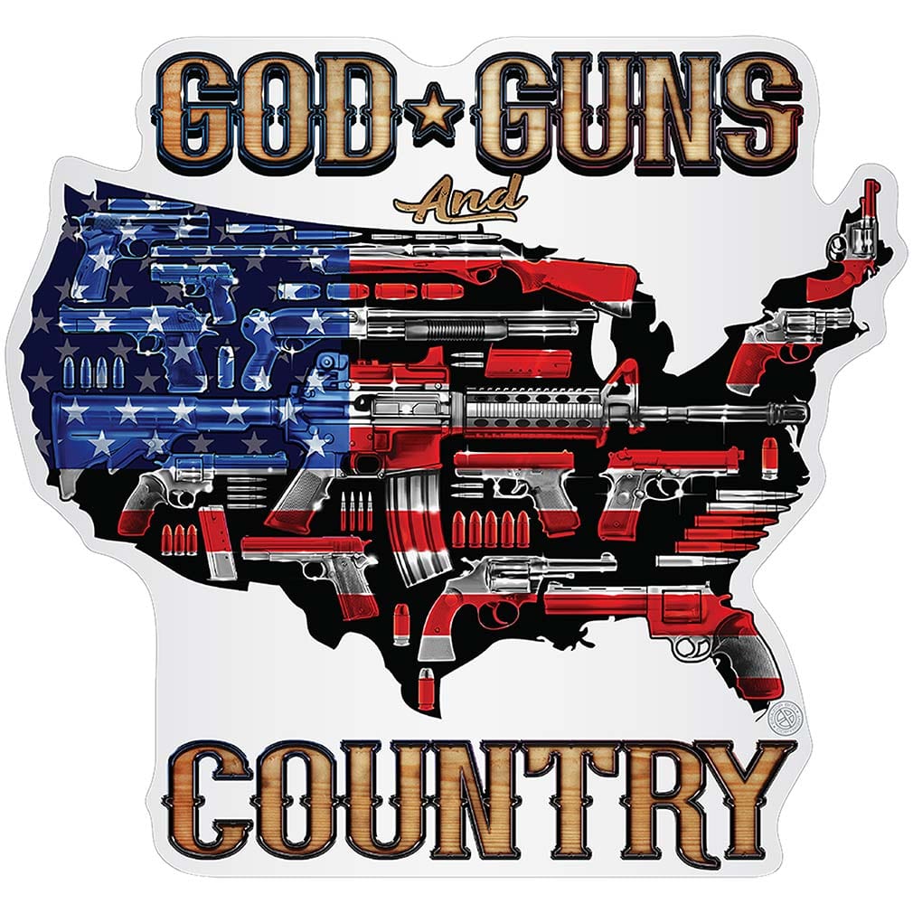 2nd Amendment GOD GUNS AND COUNTRY Premium Reflective Decal