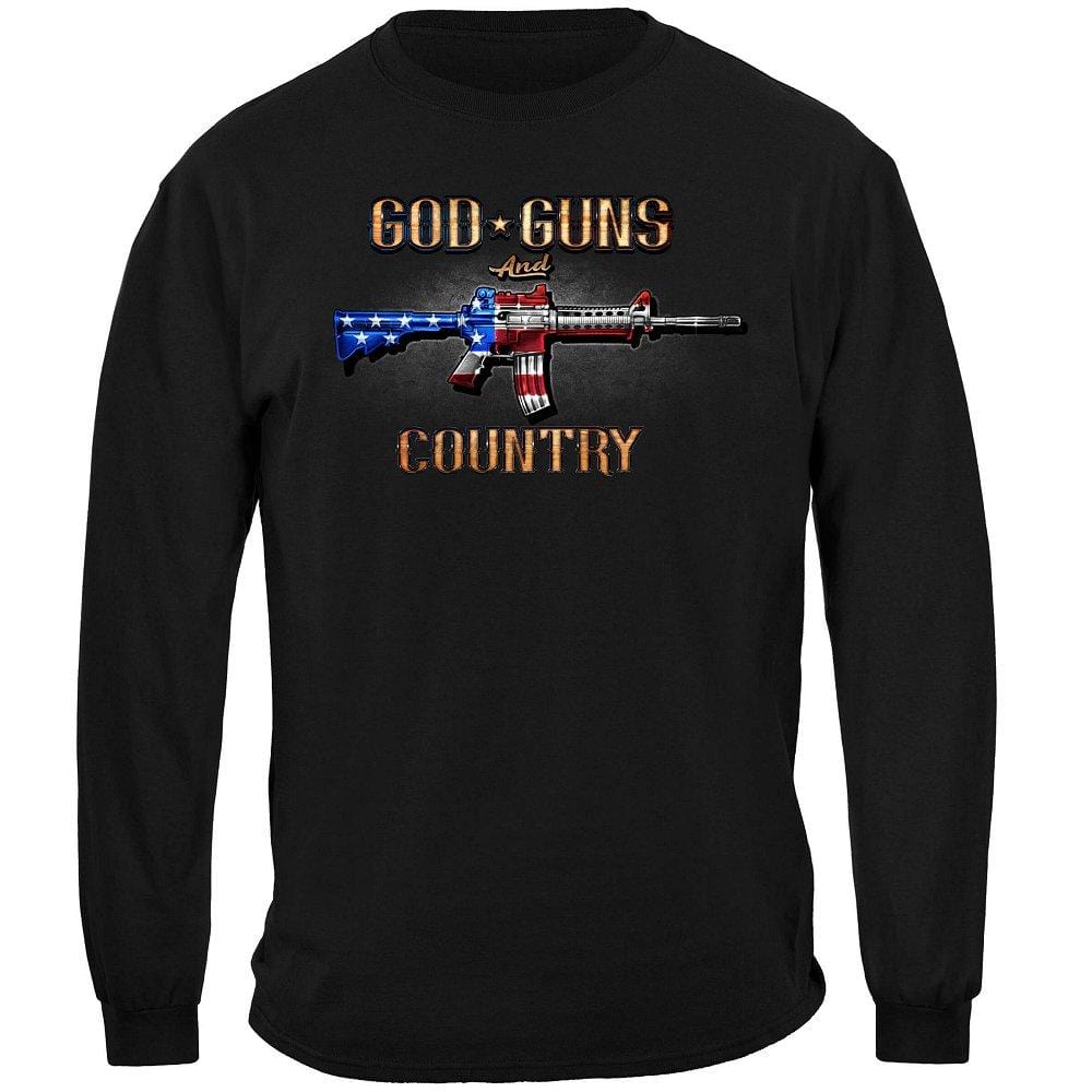 2nd Amendment God, Guns &amp; Country Premium Men&#39;s Hooded Sweat Shirt