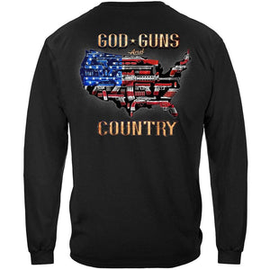 More Picture, 2nd Amendment God, Guns & Country Premium Men's Hooded Sweat Shirt