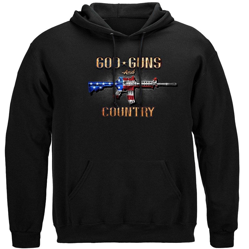 2nd Amendment God, Guns &amp; Country Premium Men&#39;s Hooded Sweat Shirt