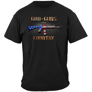 More Picture, 2nd Amendment God, Guns & Country Premium Men's Hooded Sweat Shirt