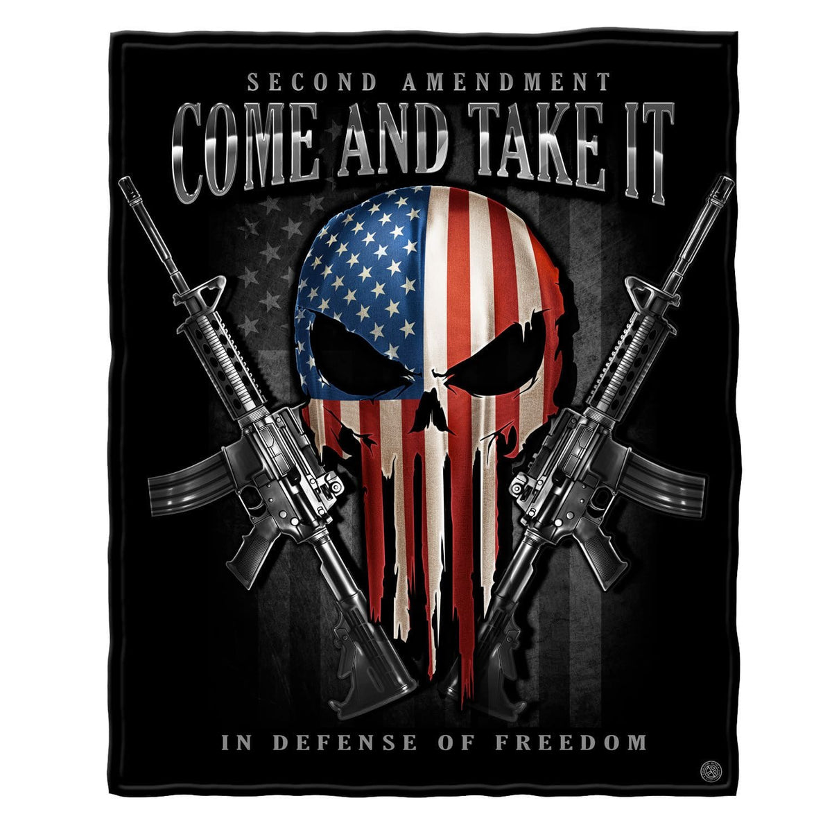 2nd Amendment Skull of Freedom Come and Take It Premium Blanket