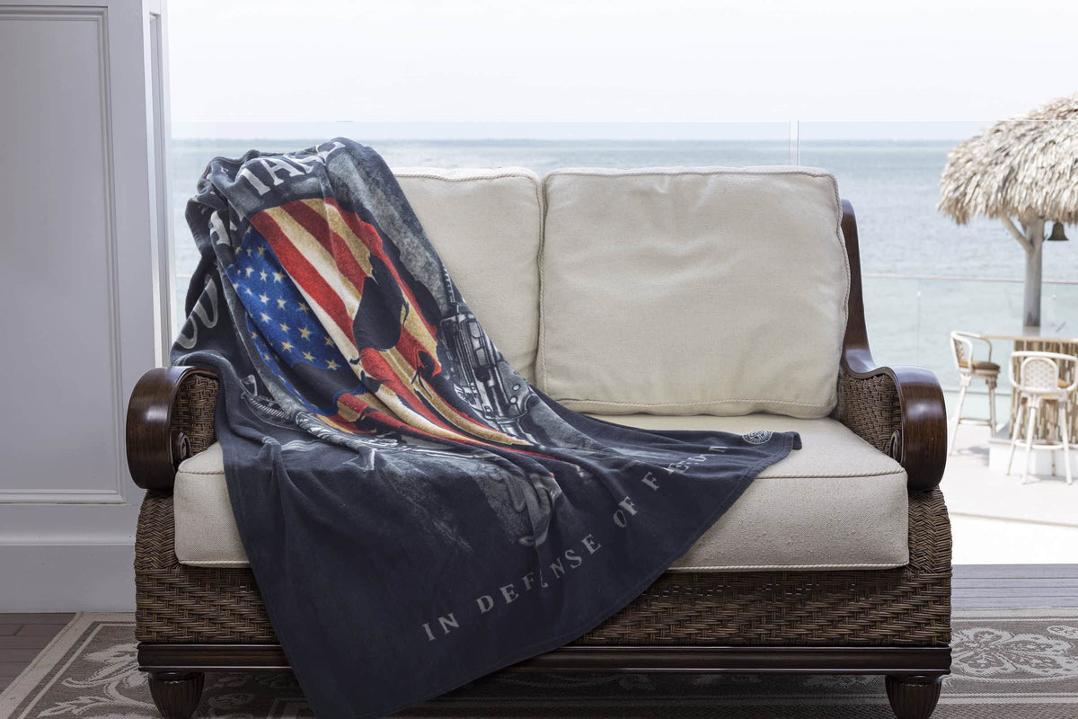 2nd Amendment Skull of Freedom Come and Take It Premium Blanket