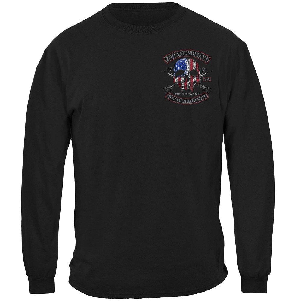2nd Amendment Brotherhood Biker Skull and Flag Premium T-Shirt