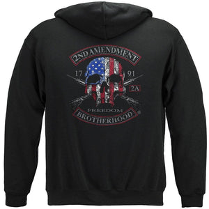 More Picture, 2nd Amendment Brotherhood Biker Skull and Flag Premium T-Shirt