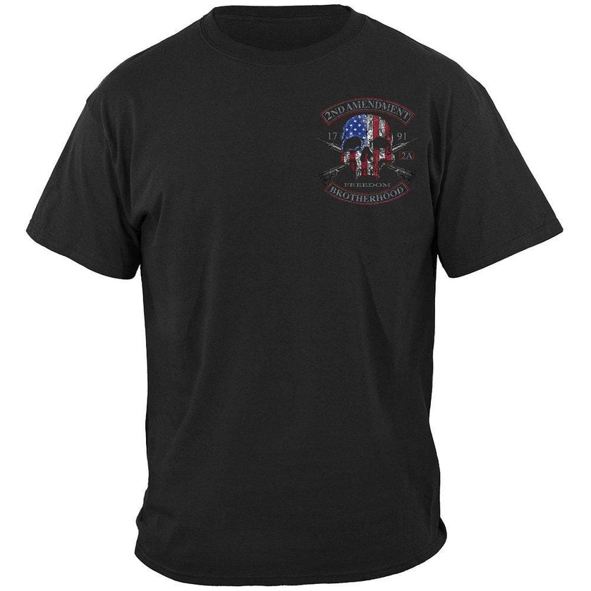 2nd Amendment Brotherhood Biker Skull and Flag Premium Hooded Sweat Shirt