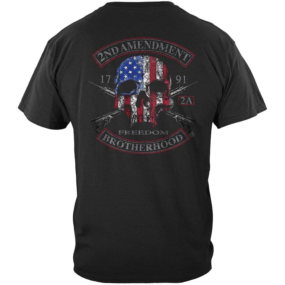 2nd Amendment Brotherhood Biker Skull and Flag Premium T-Shirt