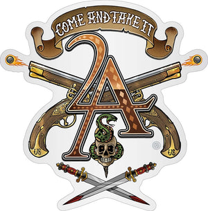 More Picture, 2nd Amendment Come and Take it 2A Vintage Tattoo Premium Reflective Decal