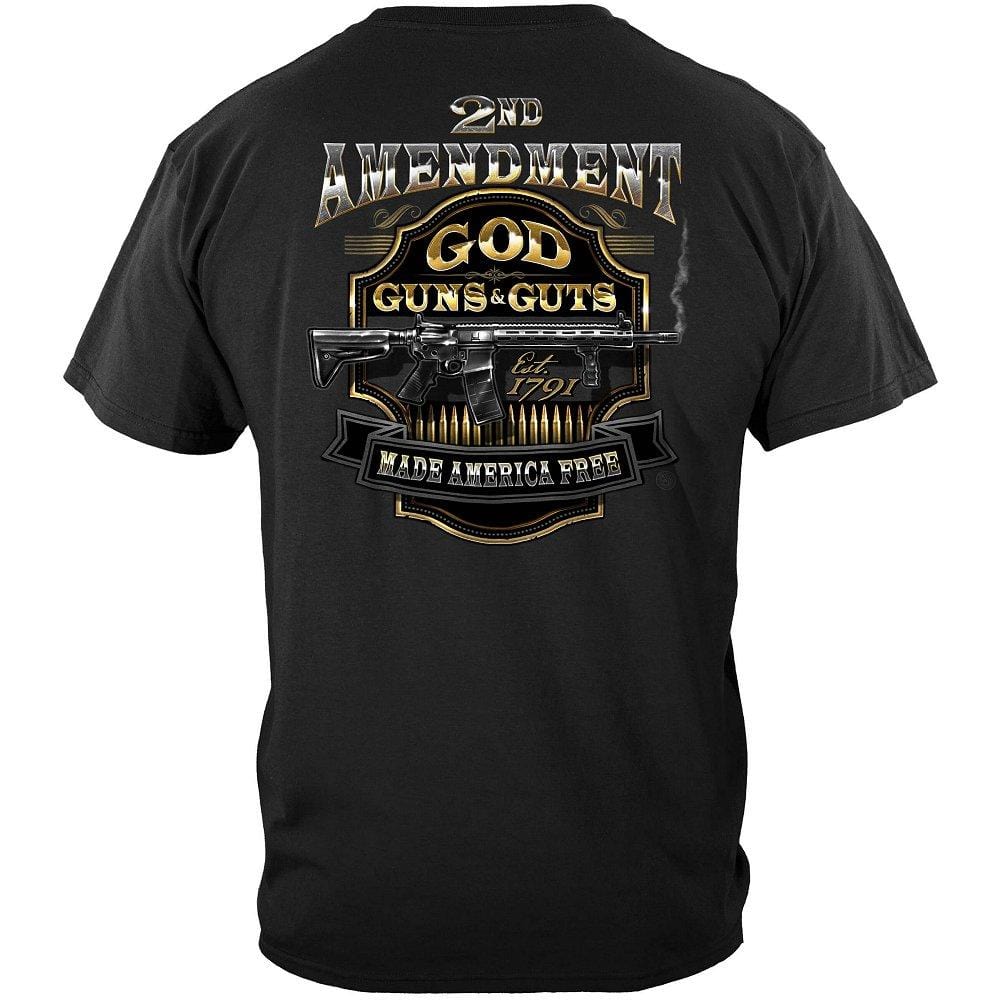 2nd Amendment God Guns And Guts Premium Hooded Sweat Shirt