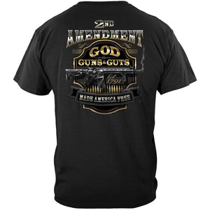 More Picture, 2nd Amendment God Guns And Guts Premium Hooded Sweat Shirt