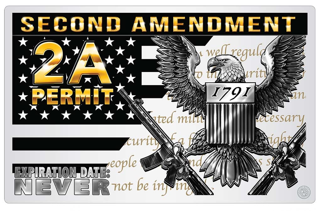 2nd Amendment Gun Permit Premium Reflective Decal