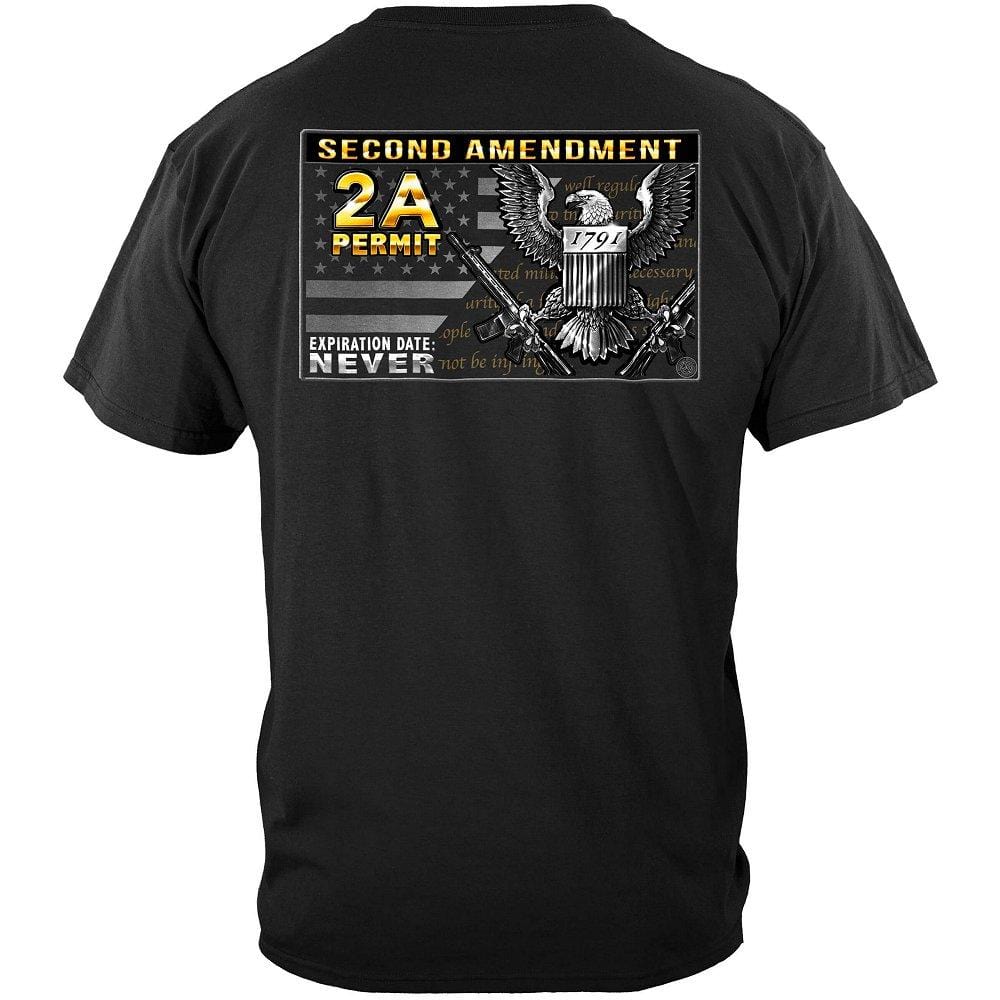 2nd Amendment Gun Permit Premium Hooded Sweat Shirt