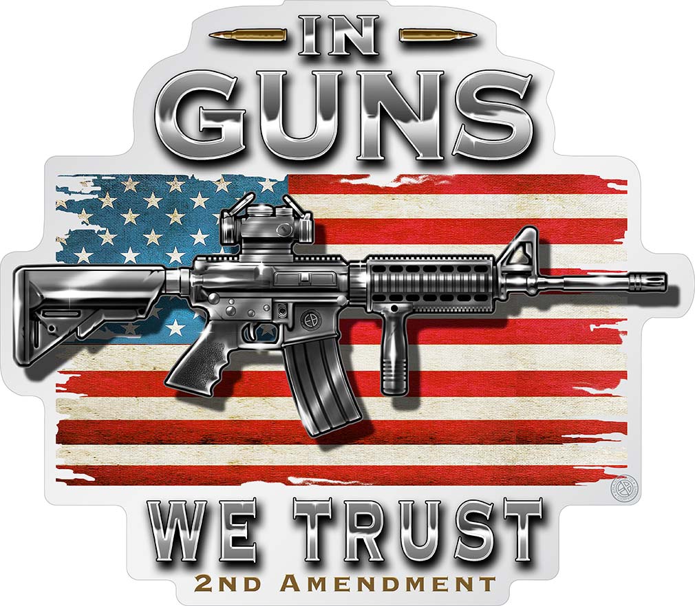 2nd Amendment In Guns We Trust Premium Reflective Decal