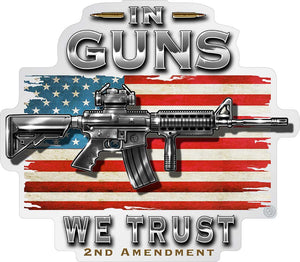 More Picture, 2nd Amendment In Guns We Trust Premium Reflective Decal