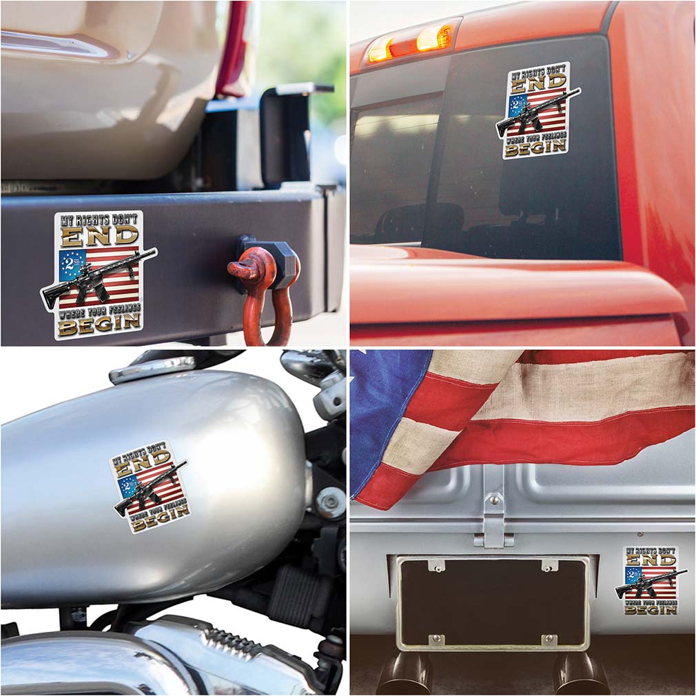 2nd Amendment My Rights Don&#39;t end Premium Reflective Decal