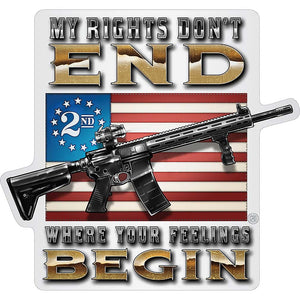 More Picture, 2nd Amendment My Rights Don't end Premium Reflective Decal