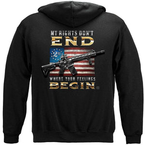 More Picture, 2nd Amendment My Rights Don't end Premium Hooded Sweat Shirt